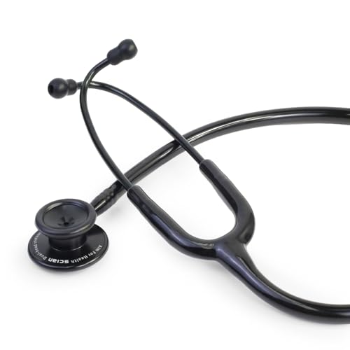 Image of Scian 30G-BK Stethoscope - Lightweight Design, Satin Tube - Essential Black Nurse Gear