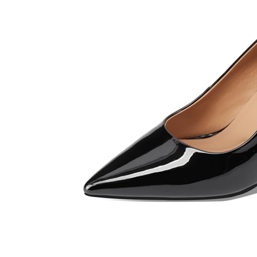 TinaCus Glossy Patent Leather Women's Pointed Toe Handmade High Heels Office Lady Pumps Shoes3