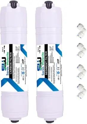 Saras Waterite Inline Pre Carbon & Sediment Filter Set with 4 Elbow for All RO Water Purifiers Media Filter Cartridge (5, Pack of 6)-picture-34