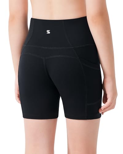 Stelle Girls 3"/4"/8" Bike Volleyball Shorts with Pockets Youth Athletic Yoga Dance Gymnastics Compression2