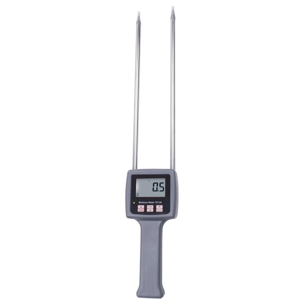 KKnoon Moisture Meter Fibre Moisture Test Meter 0-80% Probe Humidity Tester Portable Water Content Analyzer for Tea Corn Straw Bran Soybean Rice