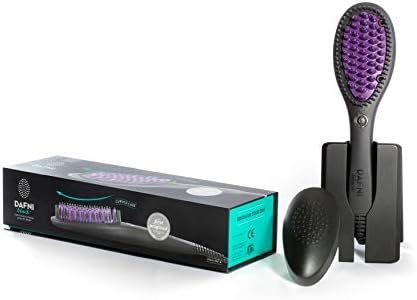 DAFNI black the original hair straightener brush | 365 ̊F steady & safe heated hair brush temperature | Curved core comb technologies, easy to get closer to the root | style your hair 10 Times Faster Than a Flat curling iron | professional salon look in seconds