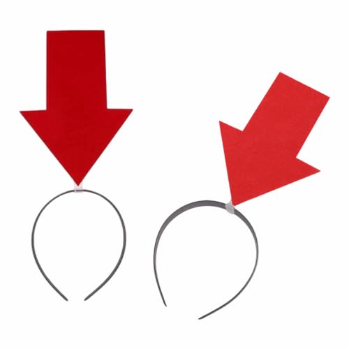 Lot de 4 Bandeaux Flèche Rouge Serre-Tête en Forme Flèche | Fléchés Accessoires Cheveux pour Halloween, Cosplay, Carnaval et Séances Photo