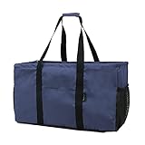 BeeGreen Blue Utility Tote Bag with Carry Handles Large Tote Bag for Women Foldable Roomy Grocery...