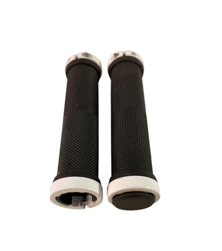 Image of Shrenik Cycle Hand Grip 13cms Length Non Toxic Anti-Slip with Colored Ring for MTB /City Bicycle Handlebar Grips (Black /White)