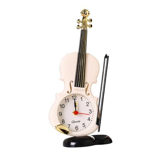 Alipis 2piezas Relojes De Violín Simulados Despertadores De Escritorio Decoración De Noche Duraderos Suaves
