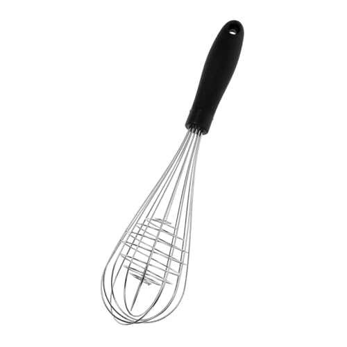 Ciieeo Batidor De Huevos Manual Batidora De Mano Manual Batidor De Huevos Para Hornear Licuadora Batidora De Salsa Mezclador De Manivela Espumador De Leche Versátil Negro Acero Inoxidable