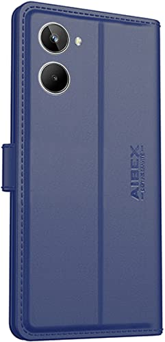 Image of AIBEX Compatible for Samsung A05S Flip Cover Leather Finish | Inside TPU with Card Pockets | Wallet Stand | Complete Protection Flip Case - Blue