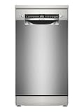 Bosch SPS4HMI49G Series 4, Free-Standing Dishwasher 45 cm, ExtraDry, Silence Plus, Slimline Vario Flex Baskets and Vario Drawer, Silver Inox