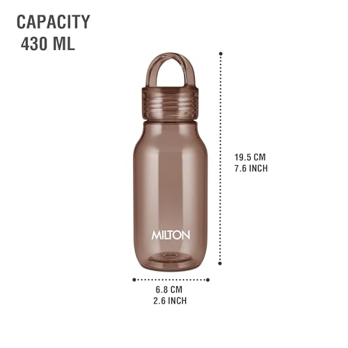 Image of MILTON Fashion 500 Pet water bottle, 430 ml|Tritan Plastic|Leak-Proof, BPA-Free, Sturdy Handle|Reusable Water bottle for fridge|Perfect for Office, Travel, Gym Tumbler Bottle for Men and Women, Brown