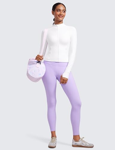 Image of CRZ YOGA Butterluxe Jackets Waist Length | Extremely Soft, Athletic, Slim Fit, Full Zip, Side Pockets, Thumb Holes, for Women