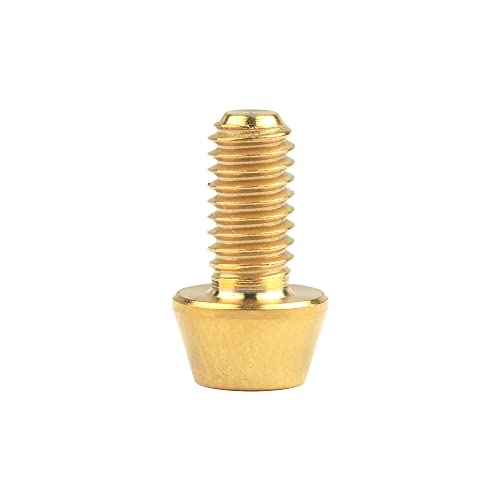 Image of Titanium Ti DIN912 M4 8 10 12 15 20mm Tapered Head Hex Bolts Bicycle Screws Pack of 6 (Gold, M4x10mm)