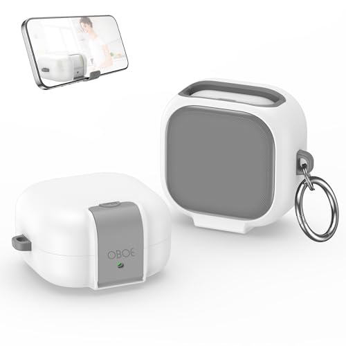 Image of Oboe Aegis Case 'Compatible with' Samsung Galaxy Buds 4 & 4 Pro Case with Phone Stand & Keyring (White) [Buds & ChargingCase NOT Included]