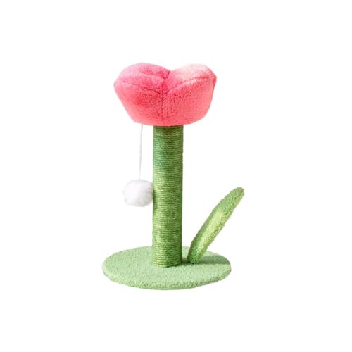 2025 New Tulip Flower Cat Tree [4 Colors] Lightweight Cat Scratching Post with Natural Sisal, Indoor Pet Furniture (1.76lbs/0.8kg)(Plum Pink)