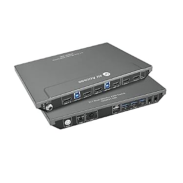 AMAZON - AV Access KVM Switch Dual Monitor 4K@60Hz, 2K@144Hz, 1080P@240Hz, USB 3.0 KVM Switch 2 Monitors 2 Computers, Ultrawide Screen PC Keyboard Mouse Switcher, Hotkey Switch