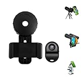 Universal Phone Adapter Mount 360° Rotation - Fits 16-50mm Eyepieces for Telescope/Microscope/Spotting Scope/Birdwatching Clamp High-Strength Stable Mount (Equipped with Wireless Shutter Mode)