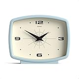 JONES CLOCKS® Film Reloj de Escritorio | Diseño Retro Rectangular | Azul...