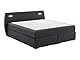 Atlantic Home Collection Boxspringbett REX, 140x200 cm, inklusive LED Beleuchtung und Topper (Härtegrad H2), schwarz