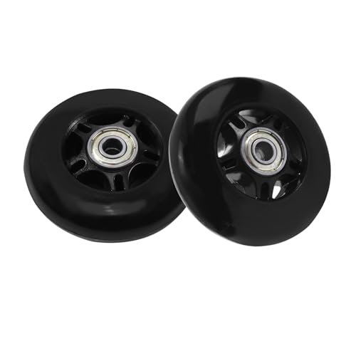 KAMIER 76mm x 24mm Wheels Replacement for Razor 360 PowerRider RipRider FlashRider Caster Trike RipStik Ripster Ripsurf Caster Board Kids CasterBoard Skateboarded Scooter Caster Wheel Parts Black