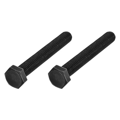 Image of METALLIXITY Hex Bolts (M14-2x100mm) 2Pcs, Carbon Steel Fully Threaded Black Oxide, Coarse Thread UNC Hex Head Screw Bolt - for Furniture Repair