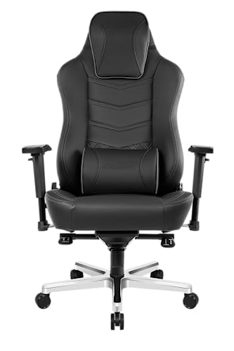 Akracing Office Series Onyx Deluxe Executive Real Leather Desk Chair With High Backrest, Recliner, Swivel, Tilt, Rocker & Seat Height Adjustment Mechanisms, 5/10 Warranty - Black - #TOP1