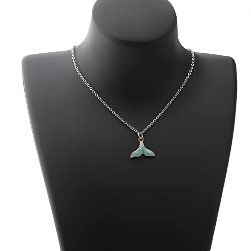 KUIYAI Whale Tail Necklace - Dolphin Lovers Gift With Message Card - Blue Whale Gift for Women3