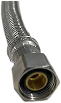 12 Inch Faucet Supply Line 3/8 Compression x 1/2 Faucet FIP, Stainless Steel Braided Supply Line for bathroom and kitchen sink faucets - Menser Plumbing Pack - Ten Pack (10)