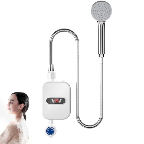 Nbbwwu Calentador De Agua Caliente Sin Tanque - Calentador De Agua Instantáneo Con Pantalla Digital LED De 3,5 KW - Calentadores De Agua Instantáneos A Prueba De Agua De 110 V Calentador De Ducha