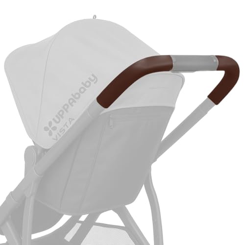 PROTEC TIF | Fundas de manillar en polipiel marrón oscuro compatibles con UPPAbaby Vista (V2 y V3, 2019-2020) – Manguitos protectores, resistentes y antirrayas