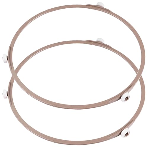SHINEOFI 2 Pièces Support Plateau Tournant en Verre pour Micro-ondes Marron en Pp, Résistant aux Chocs, pour Cuisson Uniforme et Installation Facile