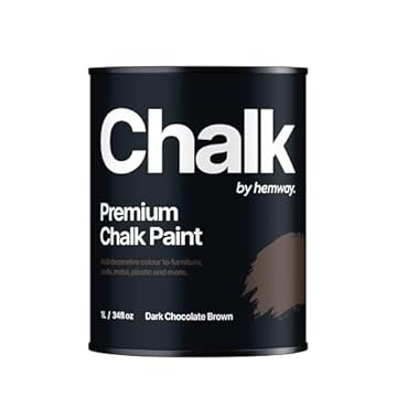 Hemway - Premium Chalk Paint - Dark Chocolate Brown 1 L | Chalky Matt Shabby Chic Finish for Interior Furniture & Walls | Quick Dry & 1 Coat