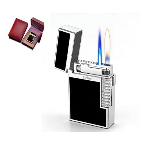 Encendedor clásico recargable de butano doble llama miniatura 1