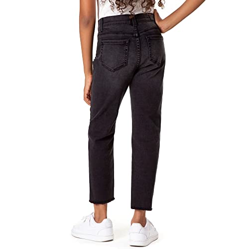Jordache Girls High Rise Premium Vintage Straight Ankle Jeans (Black, Size 8)4