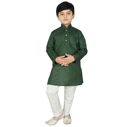 Image of SG YUVRAJ Raw Silk Kurta Set for Boys