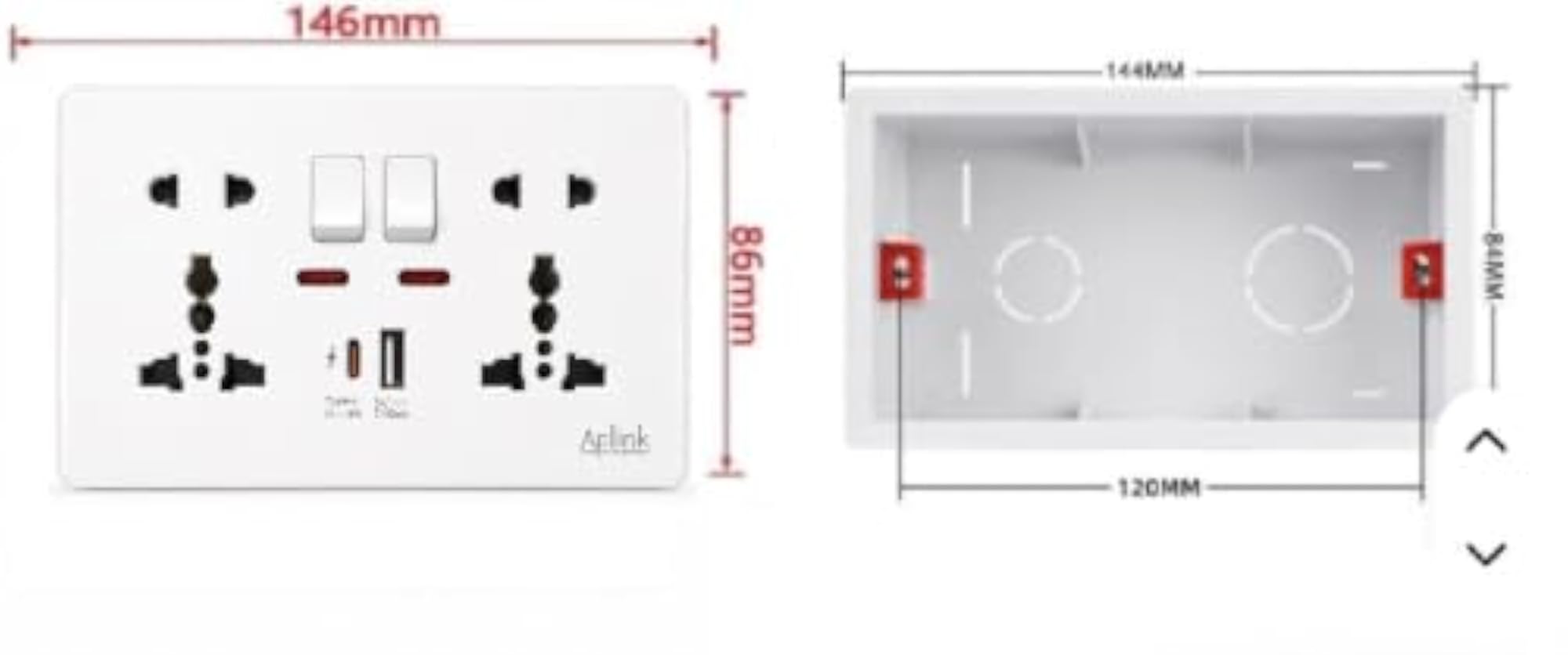 Wall Socket with Type C-18W USB