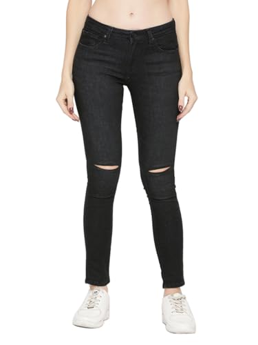 Image of Spykar Women's High Rise Wash Lycra Super Skinny Fit Jeans
