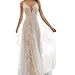 Women's new Wedding Dress Sexy V-Neck Sleeveless lace Wedding Dress(XL) White