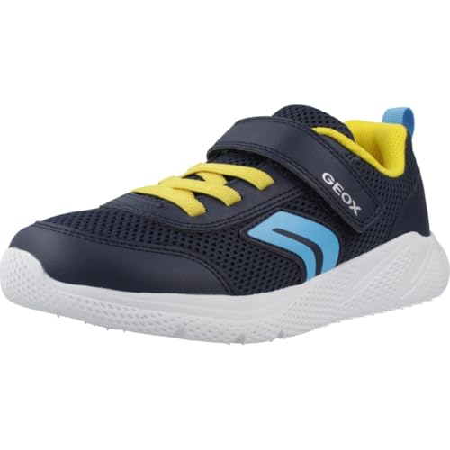 Geox J SPRINTYE Boy A   Zapatillas Deportivas, Color Azul Marino/Amarillo, Talla 35 EU