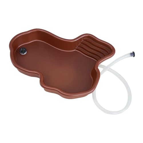 Leefasy Reptile Bathing Pool Turtle Bath Amphibians Accessories with Ramp Tortoise Feeder Habitat for Tortoise Scorpion Snake, with Hose