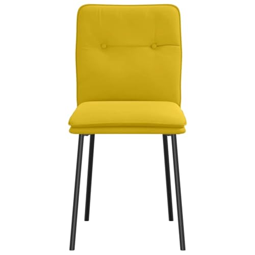 Chaises en velours jaune de salle à manger structure stable - 6