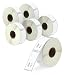 6 Rolls DYMO 30373 Compatible 7/8" x 15/16" Price tag Rat Tail Style Thermal Film Labels,Compatible with Dymo 450, 450 Turbo, 4XL and Many More