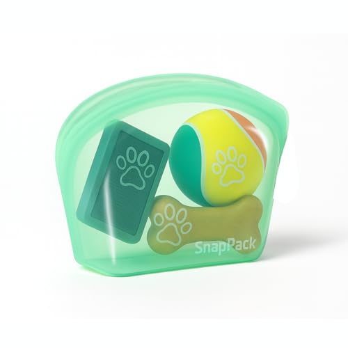 MODERN-X SnapPack Premium Silicone Reusable Pet Storage Stand-Up Bags, Pet Duo Set, Microwave, Dishwasher, Oven and Freezer Safe, BPA Free, Leak-free, and Eco-friendly (Single - Teal 1000ml)