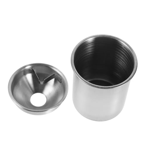 MAGICLULU Cendrier Acier Inoxydable Avec Couvercle Coupe-vent Pour Voiture Et Extérieur Design Élégant Pour Fumeurs