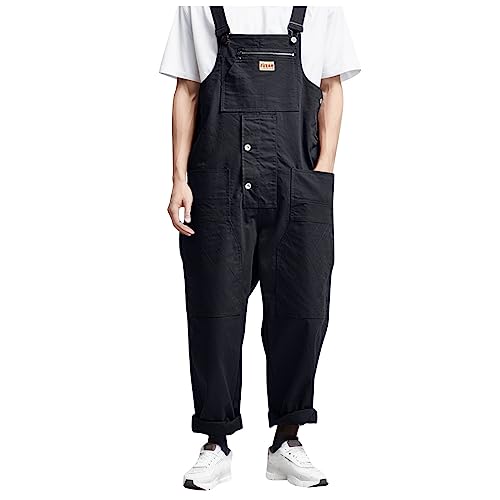 Salopette cargo homme réglable avec poches amples et short en jean ajusté