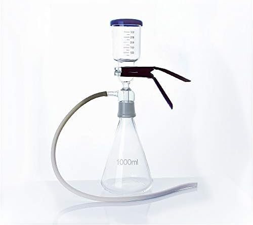 INTCHE 1pc Vacuum Filtration Apparatus Glass Sand Core Liquid Solvent Filter Unit Device with Filter Cup & Receive Bottle 1000 ML
