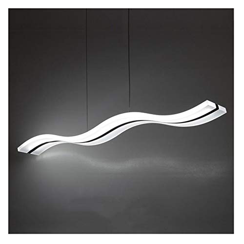 Lampe suspendue LED moderne design vague pour îlot de cuisine et grand salon lumineux