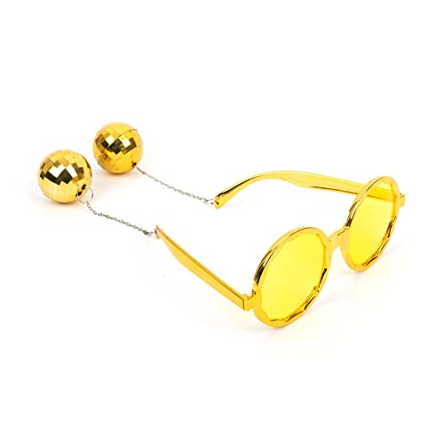 Lalantopparties Gloden Side Balls Party Goggles For Birthday, Bachelorette, New Year Party, Funny Novelty Party Glasses, Eye Mask, Eye Wear Party Goggles, Props, Cocktail