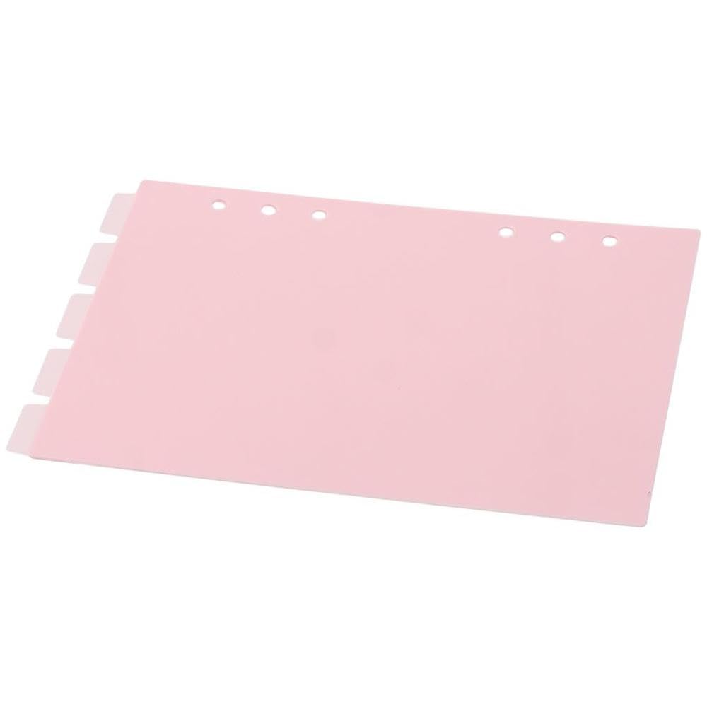 Risedot Divider Set A5 10 Sheets 6-Ring Page Binder 6 Holes 5-Tab Dividers Sheet Office, Light Pink - Image 4