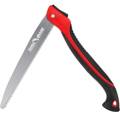 FLORA GUARD Scie à Élaguer 30 cm, Lame en Acier SK5 Haute Qualité, Scie à Main avec Dents 3D pour Taille des Arbres et Camping