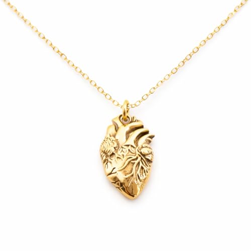 Gold Filled Anatomical Heart Necklace – Handmade 14K Gold Filled Charm, Meaningful Gift for Her